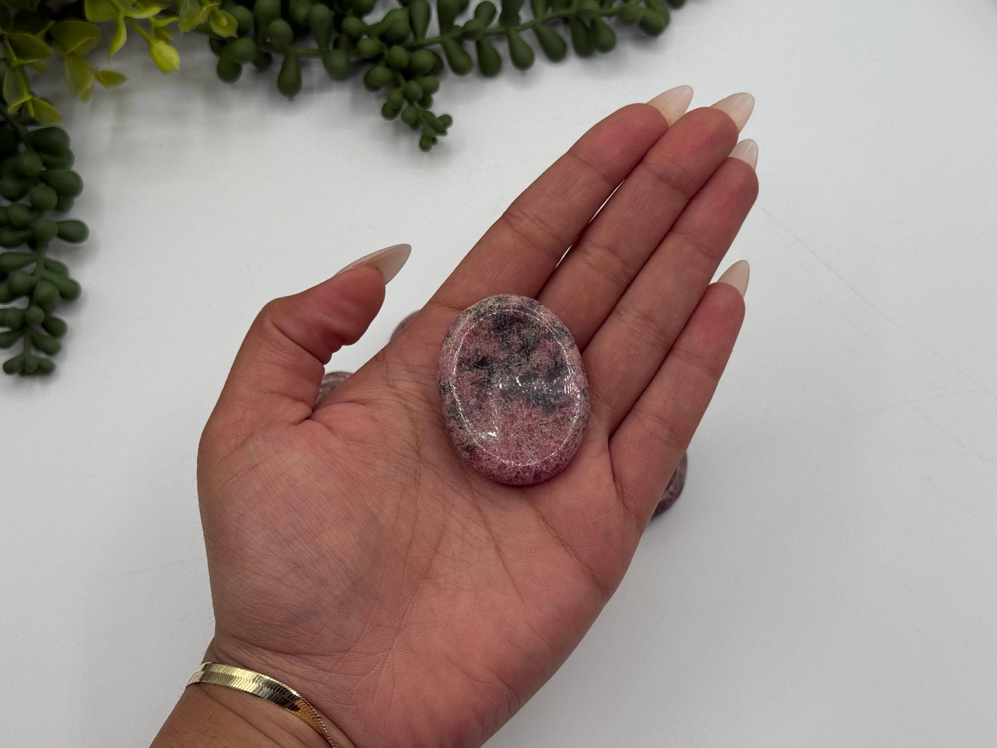 Rhodonite Worry Stones 40x30x8mm