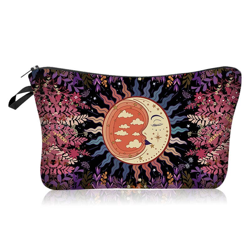 Sun and Moon Series Printed Cosmetic Bag Clutch