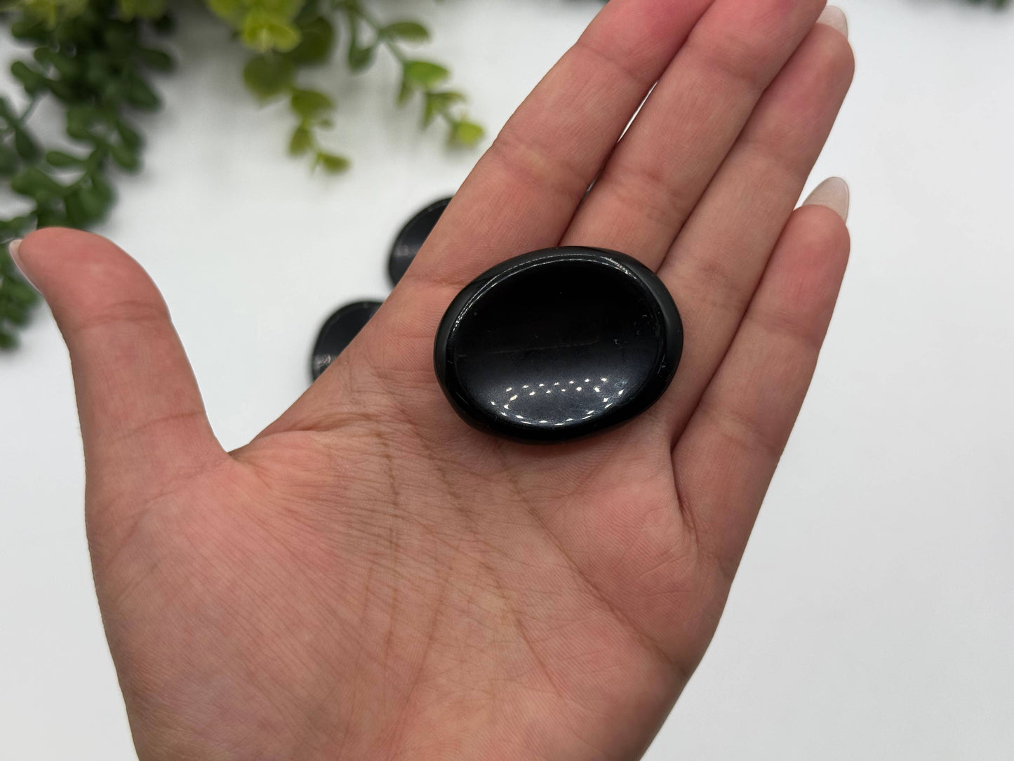 Black Obsidian Worry Stones 40x30x8mm (1 piece)