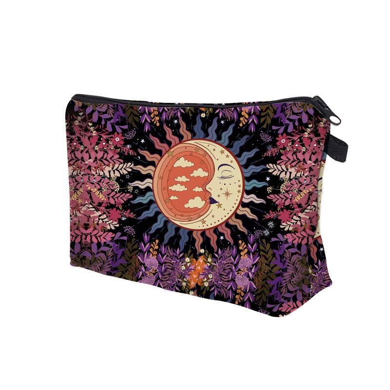 Sun and Moon Series Printed Cosmetic Bag Clutch