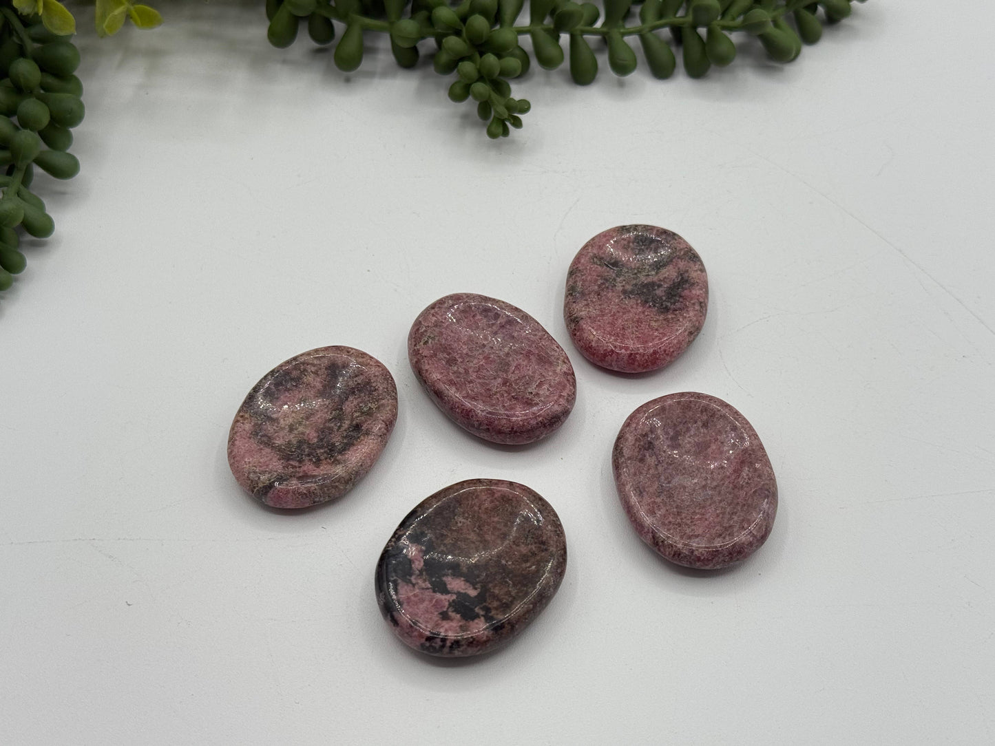 Rhodonite Worry Stones 40x30x8mm