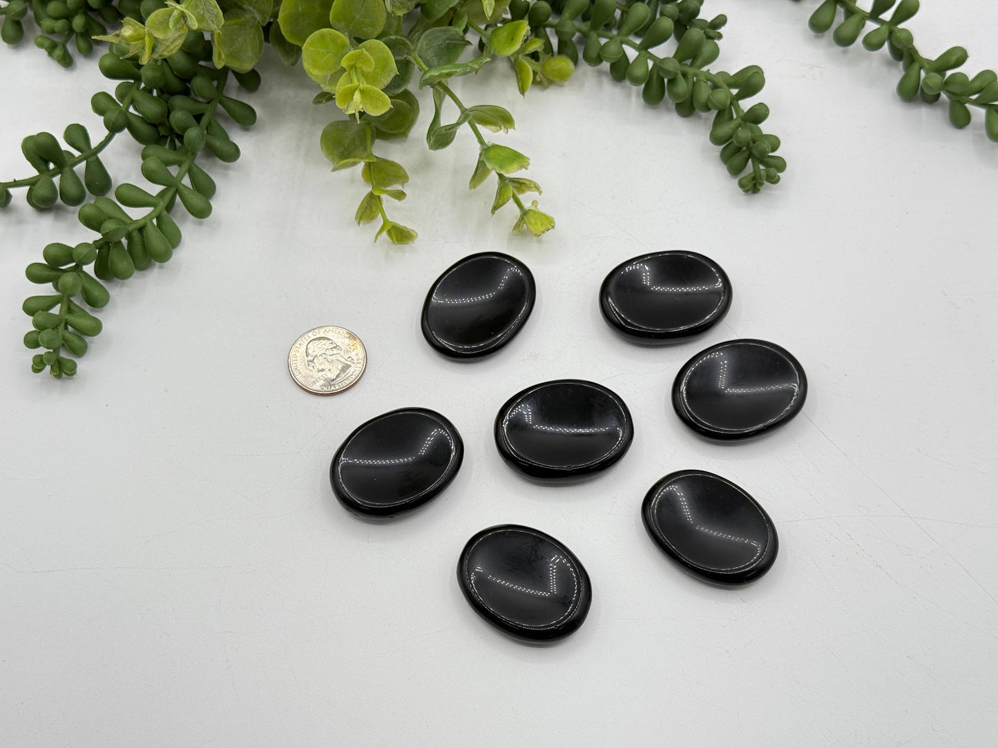 Black Obsidian Worry Stones 40x30x8mm (1 piece)