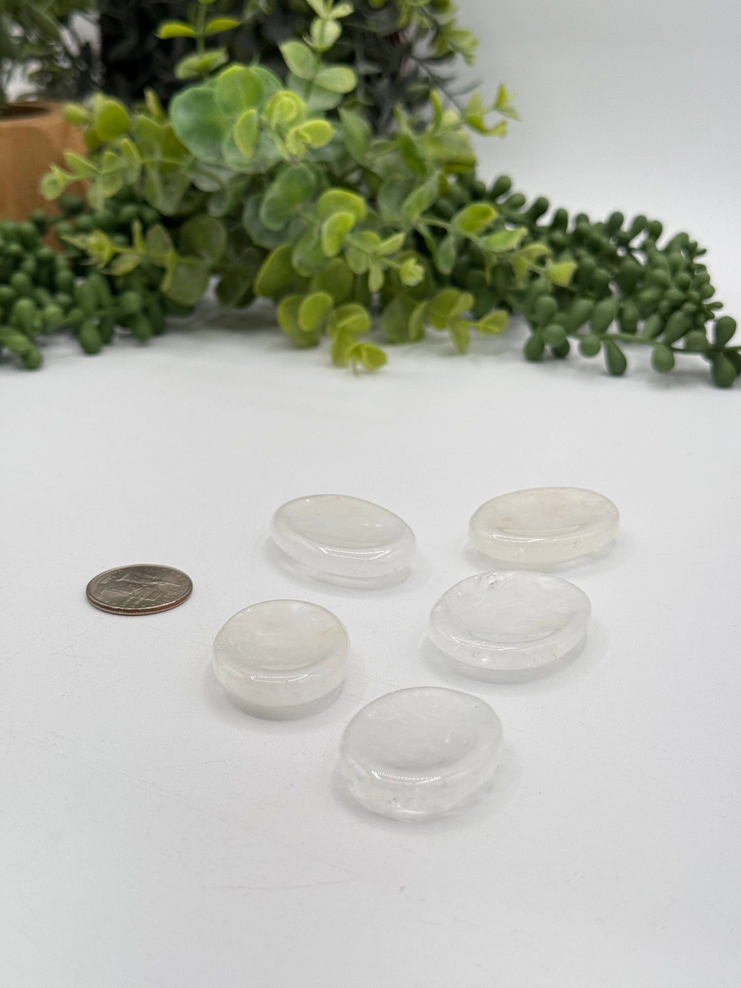 Clear Quartz Worry Stones 40x30x8mm (1 piece)