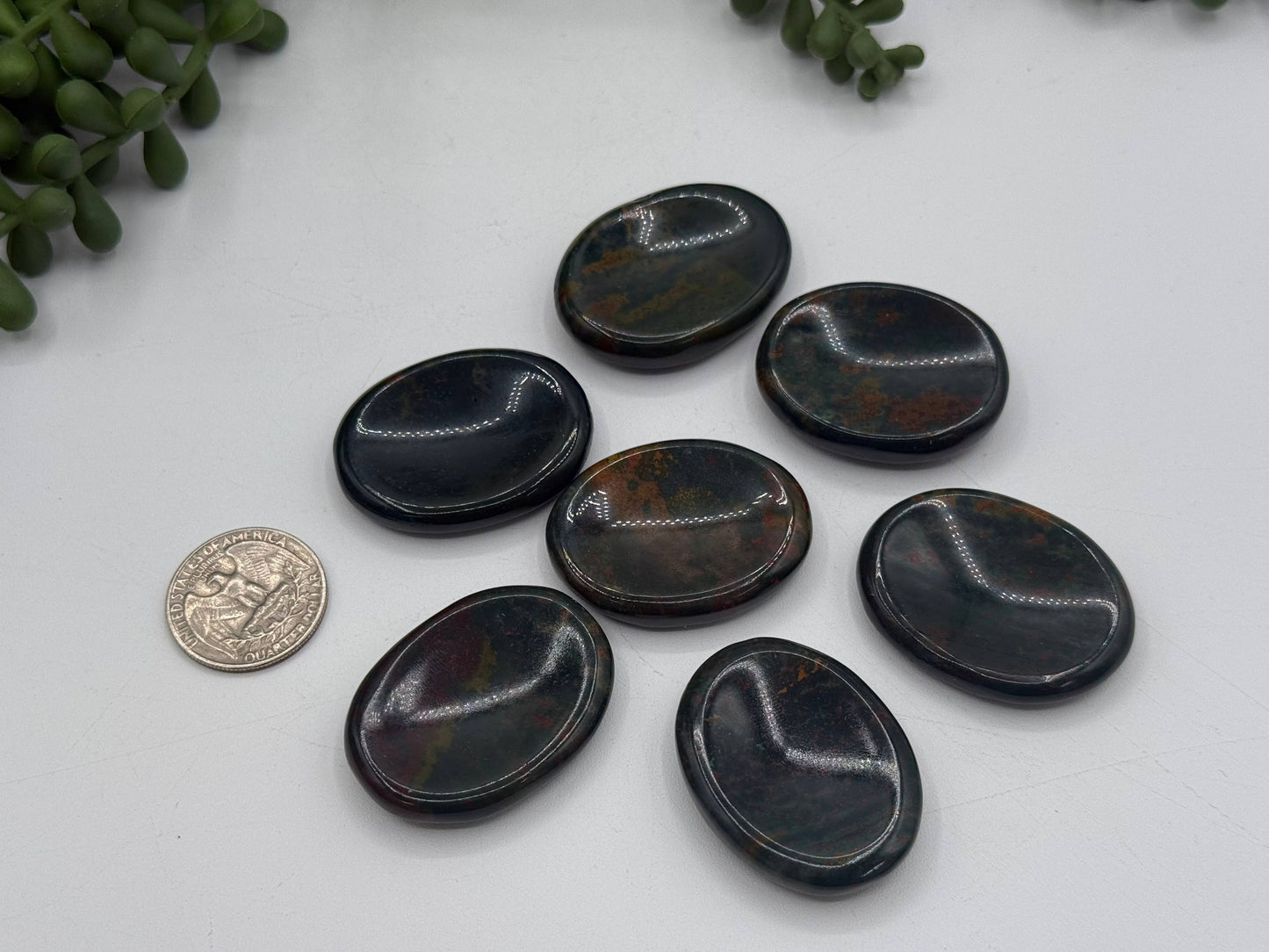 Bloodstone Worry Stones 40x30x8mm (1 piece)