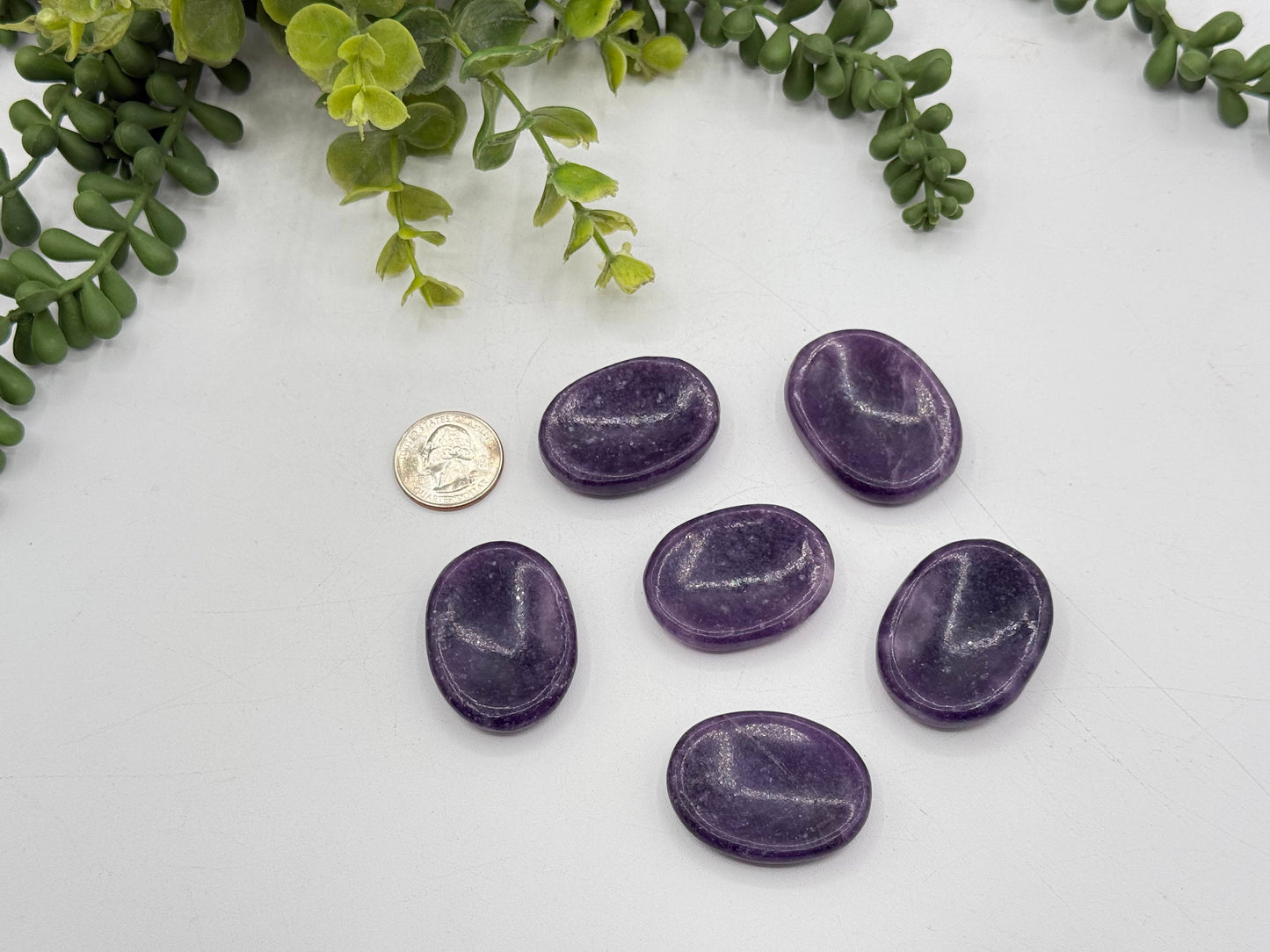 Lepidolite Worry Stones 40x30x8mm (1 piece)