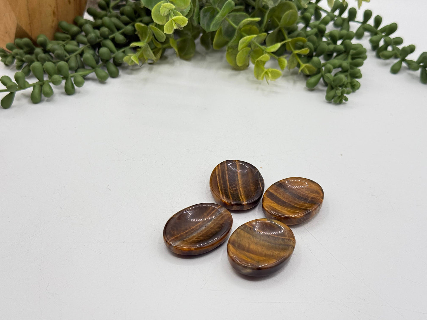 Yellow Tiger Eye Worry Stones 40x30x8mm