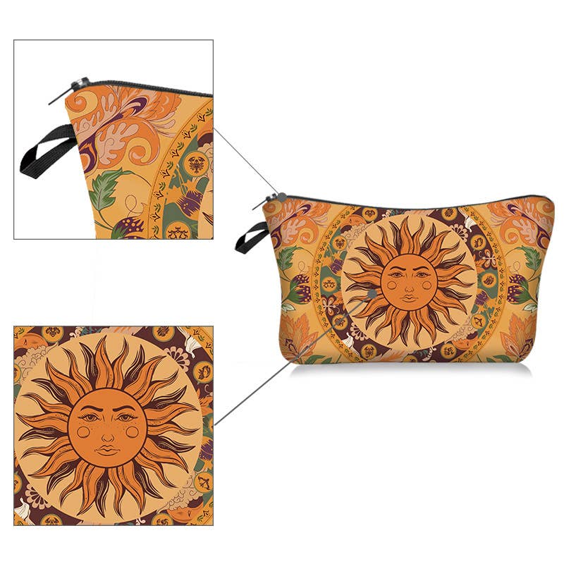 Sun and Moon Series Printed Cosmetic Bag Clutch
