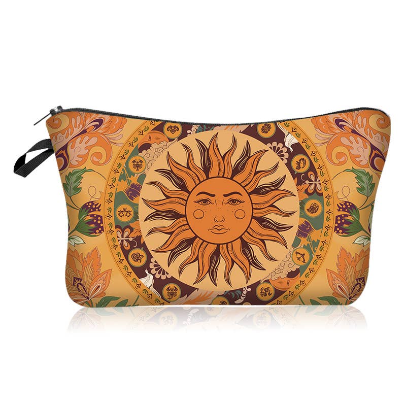 Sun and Moon Series Printed Cosmetic Bag Clutch