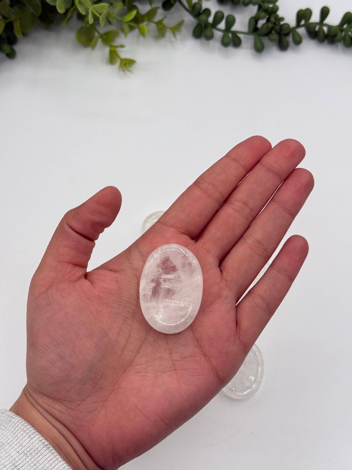 Clear Quartz Worry Stones 40x30x8mm (1 piece)