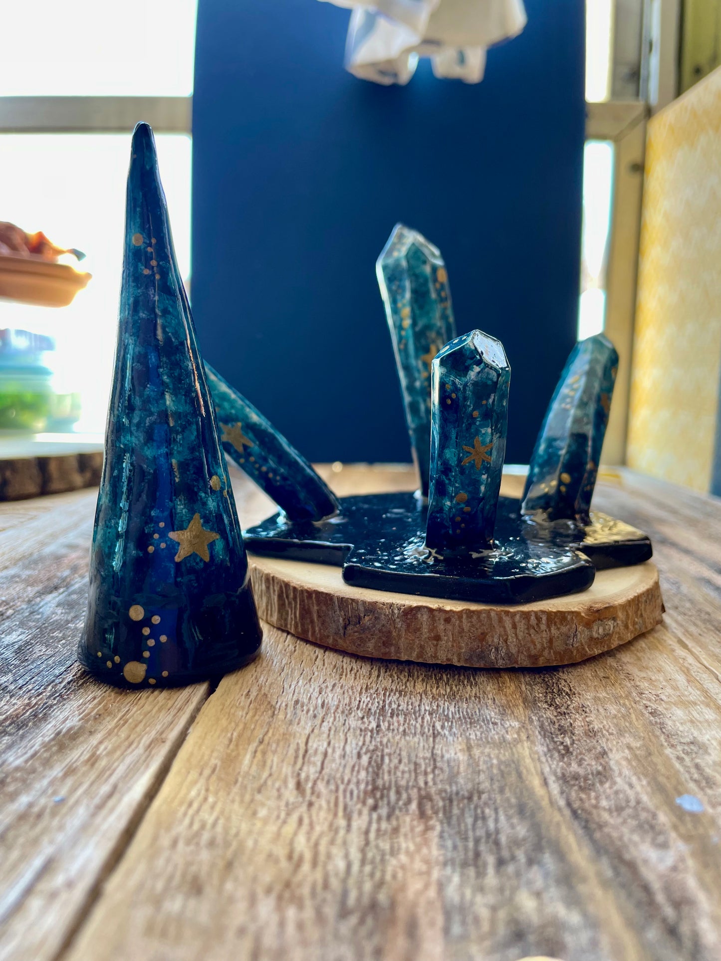 Galaxy clay ring holder set