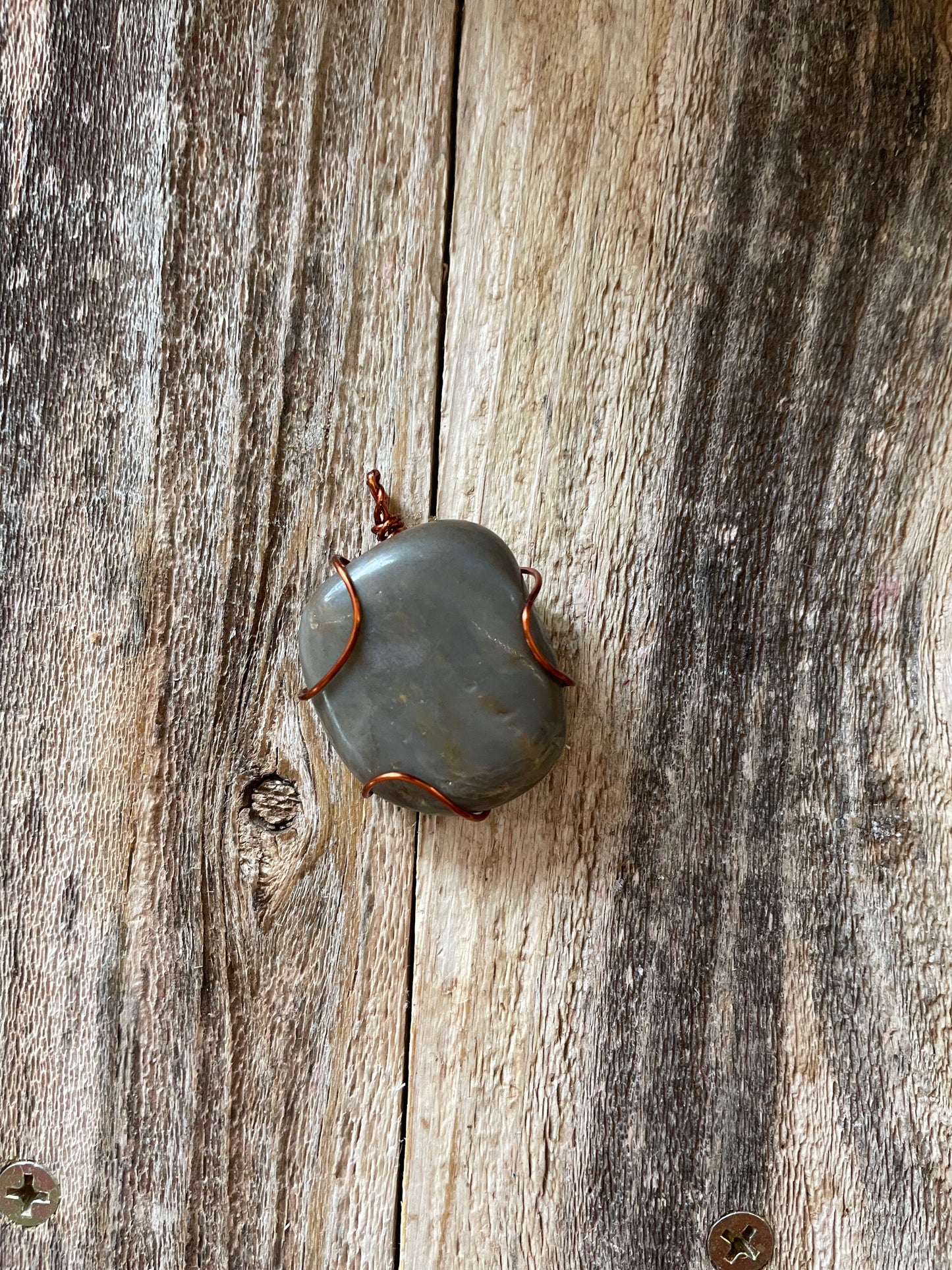 Natural river stone pendant