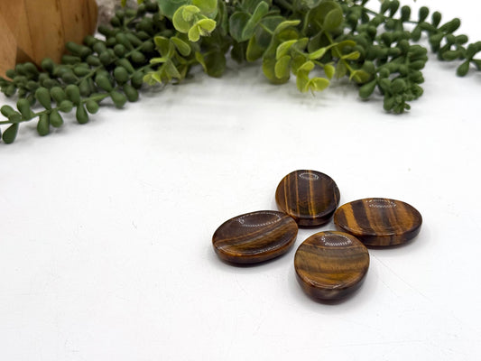 Yellow Tiger Eye Worry Stones 40x30x8mm