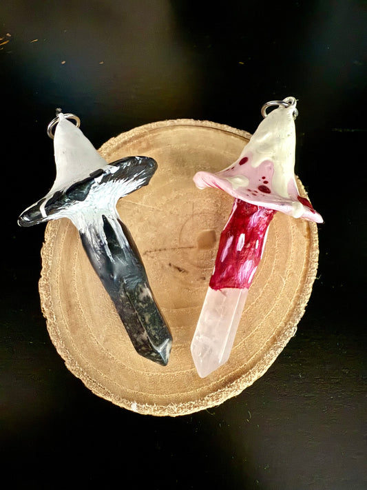 Clay mushroom pendant