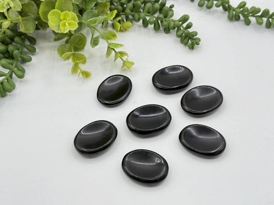 Black Obsidian Worry Stones 40x30x8mm (1 piece)