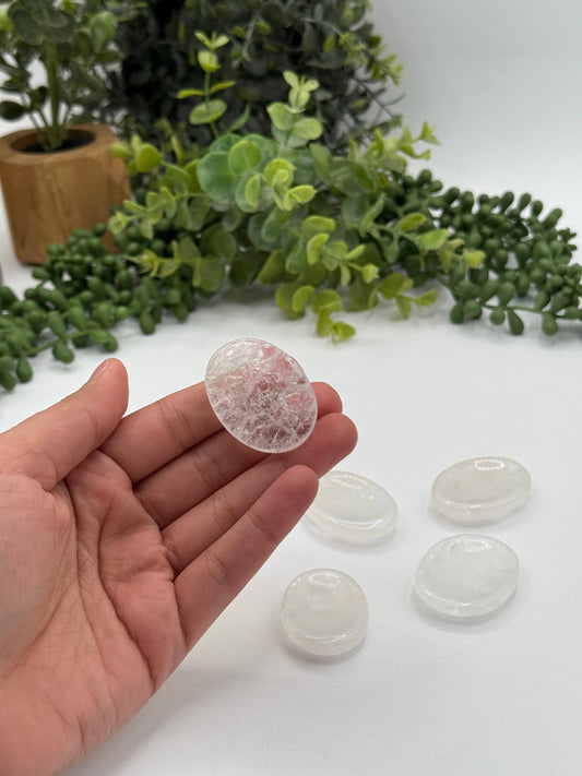 Clear Quartz Worry Stones 40x30x8mm (1 piece)